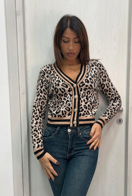 Cardigan animalier