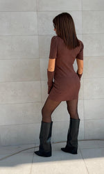 Abito a costine con guanto