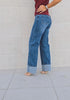 Jeans a palazzo con risvolto