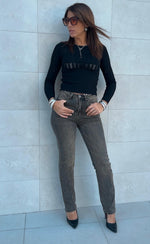 Jeans a sigaretta lavaggio sabbiato