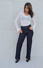 Jeans a palazzo lavaggio scuro