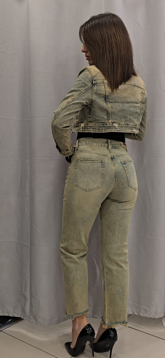 Completo jeans sabbiato