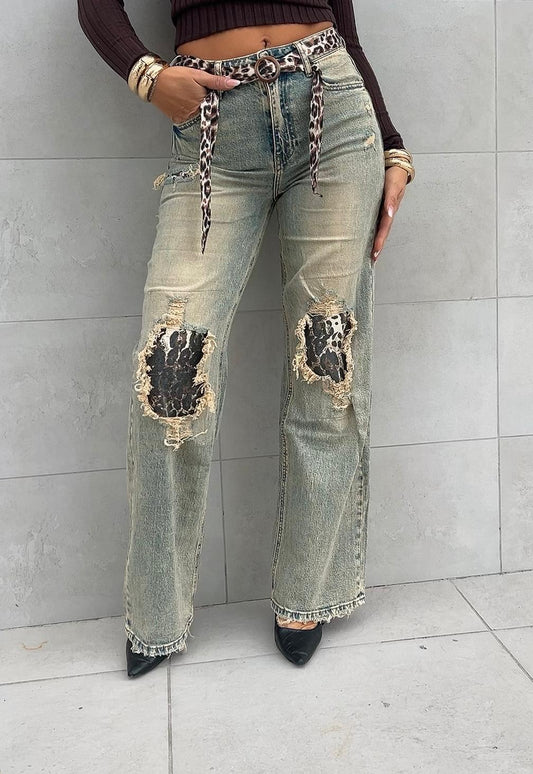 Jeans LEOPARD Masà con cinturino