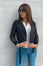 Giacchetta ecopelle e tulle