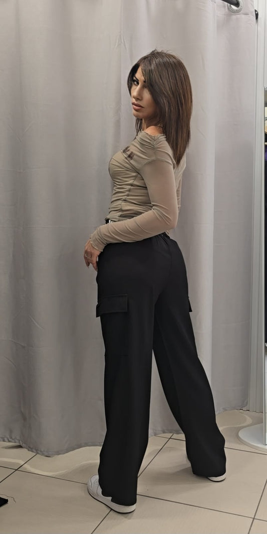 Pantalone cargo con cintura