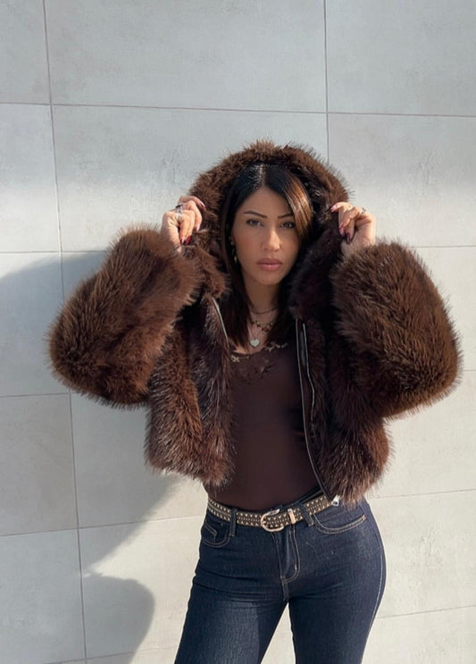 Pelliccia SABRY con cappuccio