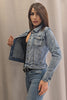 Giubbino di jeans lavaggio chiaro
