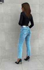 Jeans a sigaretta lavaggio chiaro