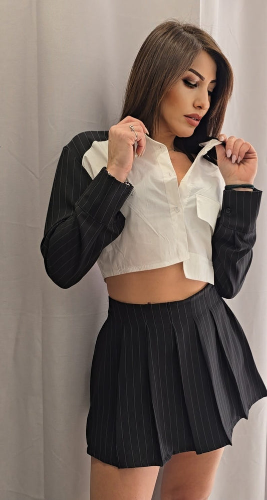 Completo gonna a campana e camicia