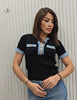 Maglia con dettagli in denim