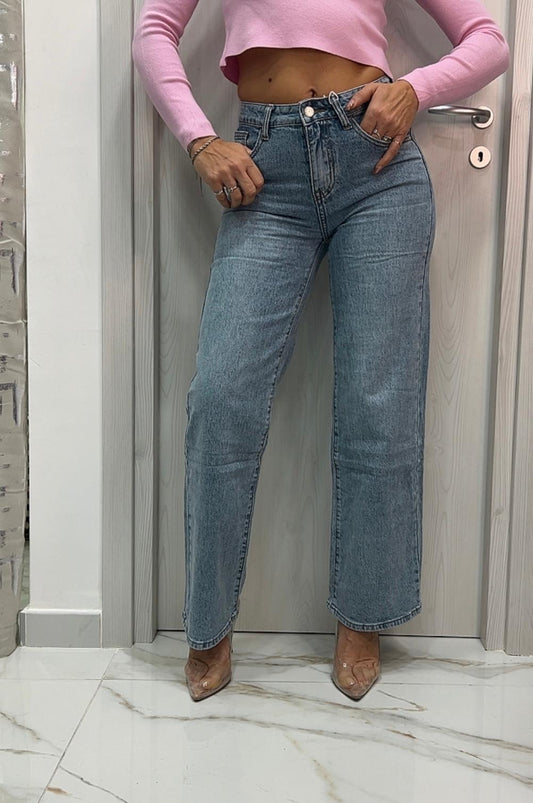 Jeans palazzo lavaggio chiaro