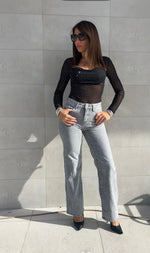 Jeans a palazzo con dettagli