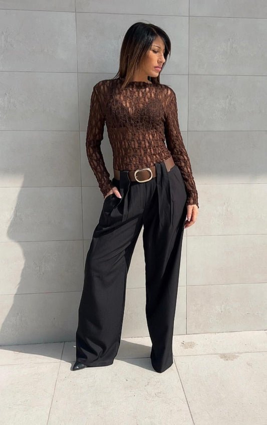 Pantalone a palazzo con cintura